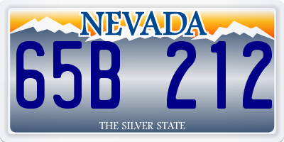 NV license plate 65B212