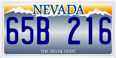 NV license plate 65B216