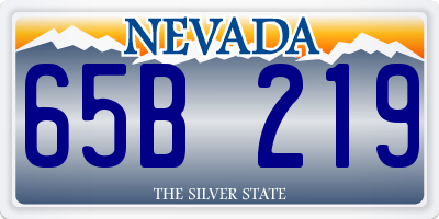 NV license plate 65B219