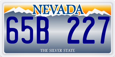 NV license plate 65B227
