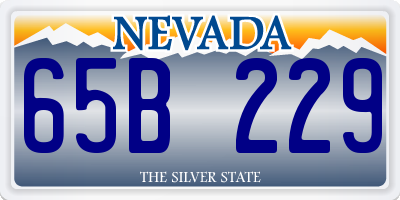 NV license plate 65B229
