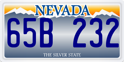 NV license plate 65B232