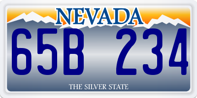 NV license plate 65B234