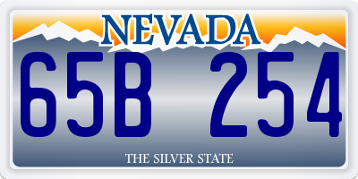 NV license plate 65B254