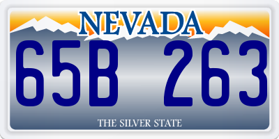NV license plate 65B263