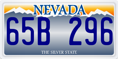 NV license plate 65B296