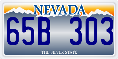 NV license plate 65B303