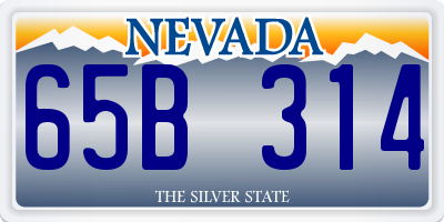 NV license plate 65B314