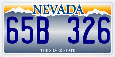 NV license plate 65B326