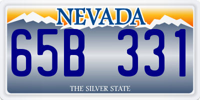 NV license plate 65B331