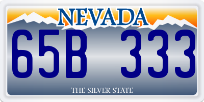 NV license plate 65B333