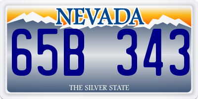 NV license plate 65B343