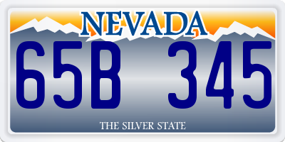 NV license plate 65B345