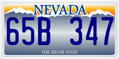 NV license plate 65B347