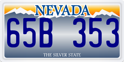 NV license plate 65B353