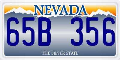 NV license plate 65B356