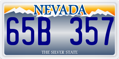NV license plate 65B357