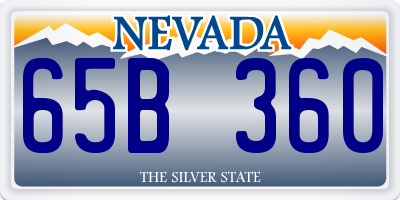 NV license plate 65B360