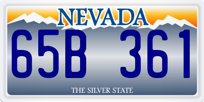NV license plate 65B361
