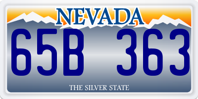 NV license plate 65B363