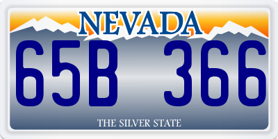 NV license plate 65B366