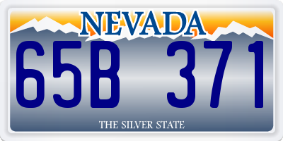 NV license plate 65B371