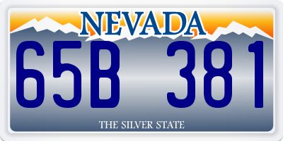 NV license plate 65B381