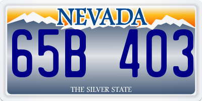 NV license plate 65B403