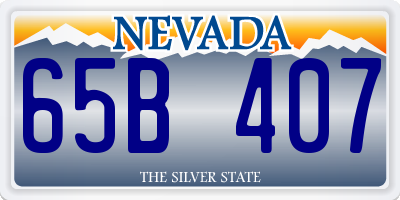 NV license plate 65B407