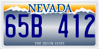 NV license plate 65B412
