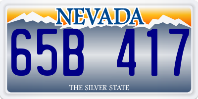 NV license plate 65B417