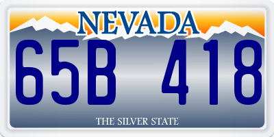 NV license plate 65B418
