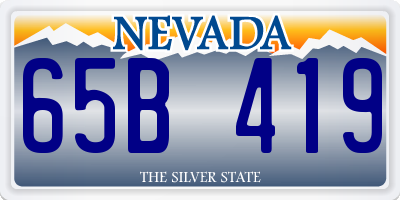 NV license plate 65B419