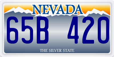 NV license plate 65B420