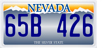 NV license plate 65B426