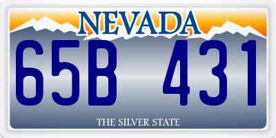 NV license plate 65B431