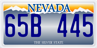 NV license plate 65B445