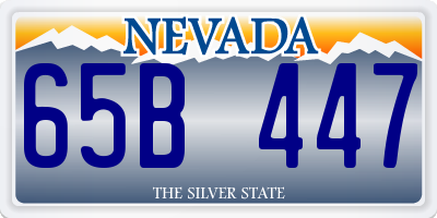 NV license plate 65B447