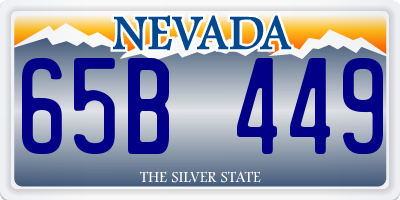 NV license plate 65B449