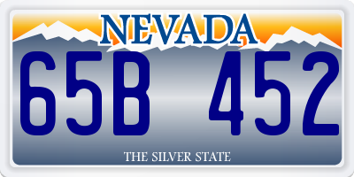 NV license plate 65B452