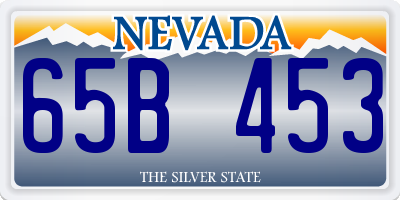 NV license plate 65B453