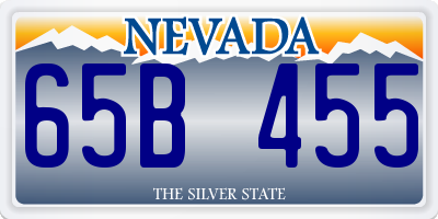 NV license plate 65B455