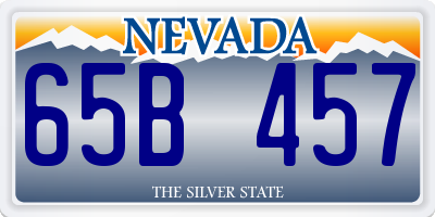 NV license plate 65B457
