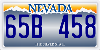 NV license plate 65B458