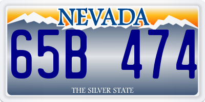 NV license plate 65B474
