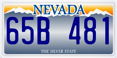 NV license plate 65B481