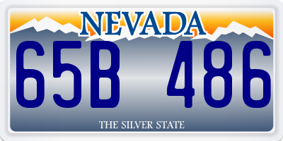 NV license plate 65B486