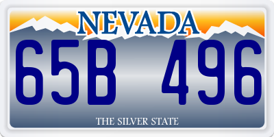 NV license plate 65B496