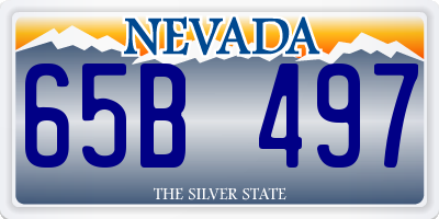 NV license plate 65B497