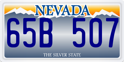 NV license plate 65B507